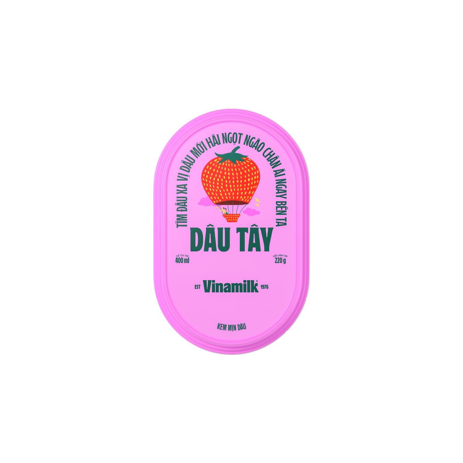 Ice Cream Pint Vinamilk Strawberry 400ml