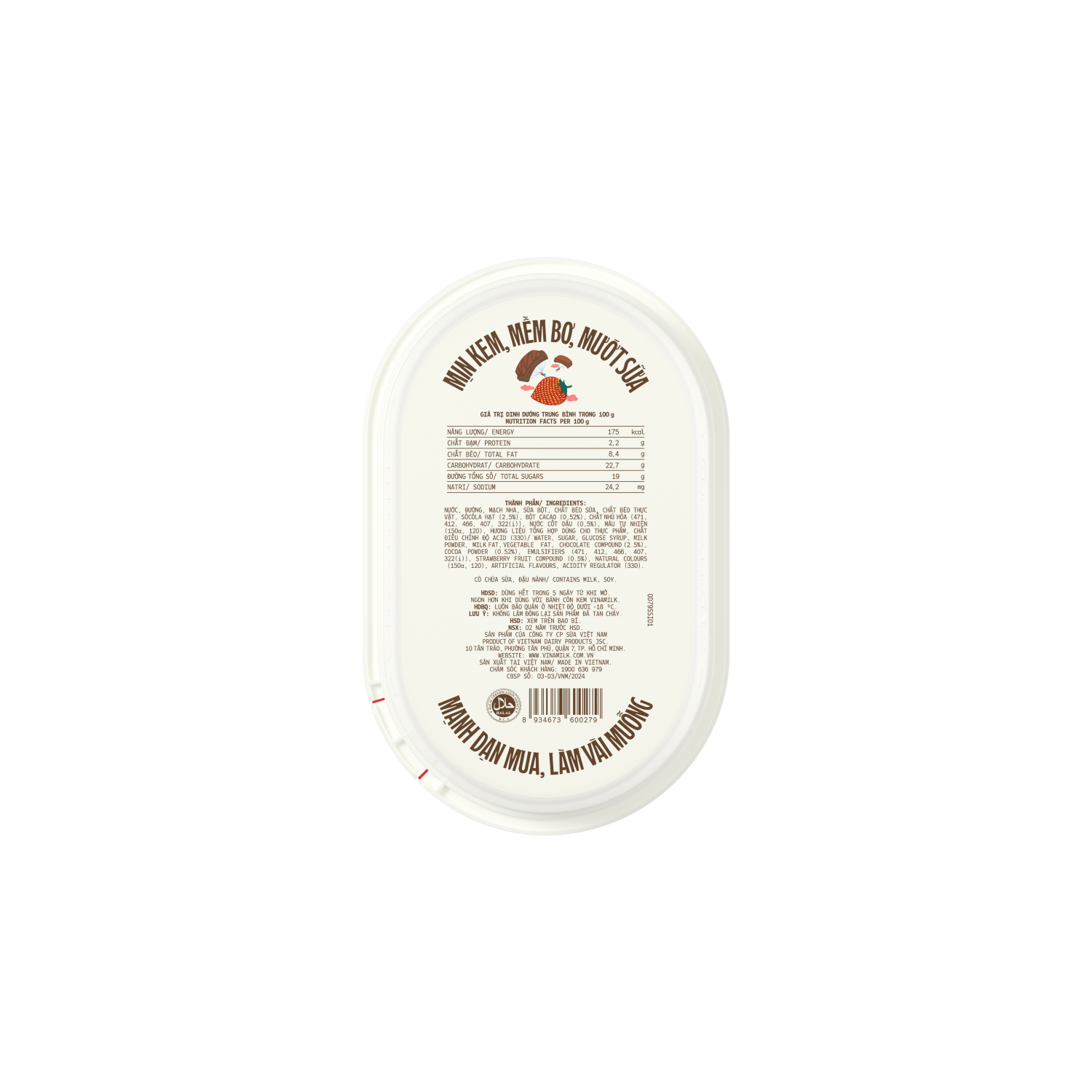 Ice Cream Pint Vinamilk Chocolate & Strawberry 400ml