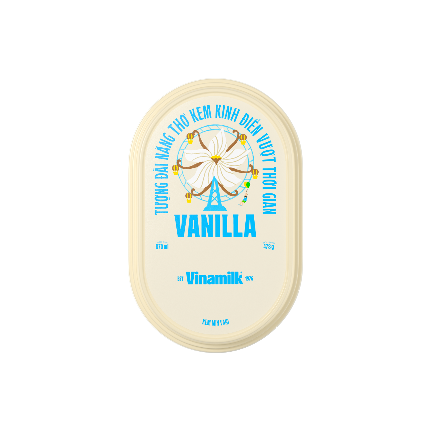 Ice Cream Pint Vinamilk Vanilla 870ml