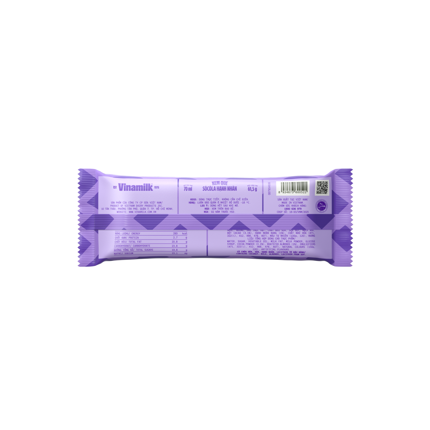 Ice Cream Stick Vinamilk Chocolate Almond 70ml