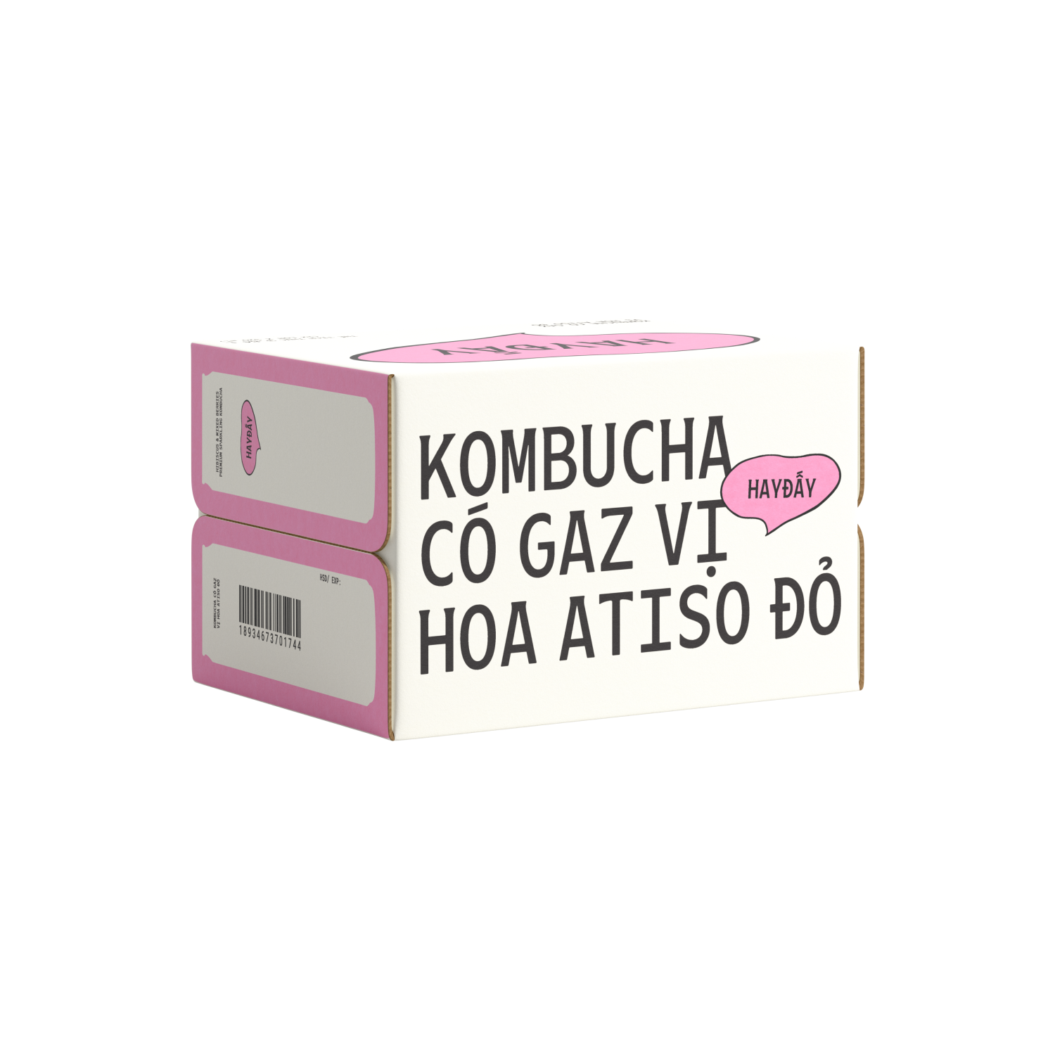 Kombucha Có Gaz HAYĐẤY Vị Hoa Atiso Đỏ 320ml