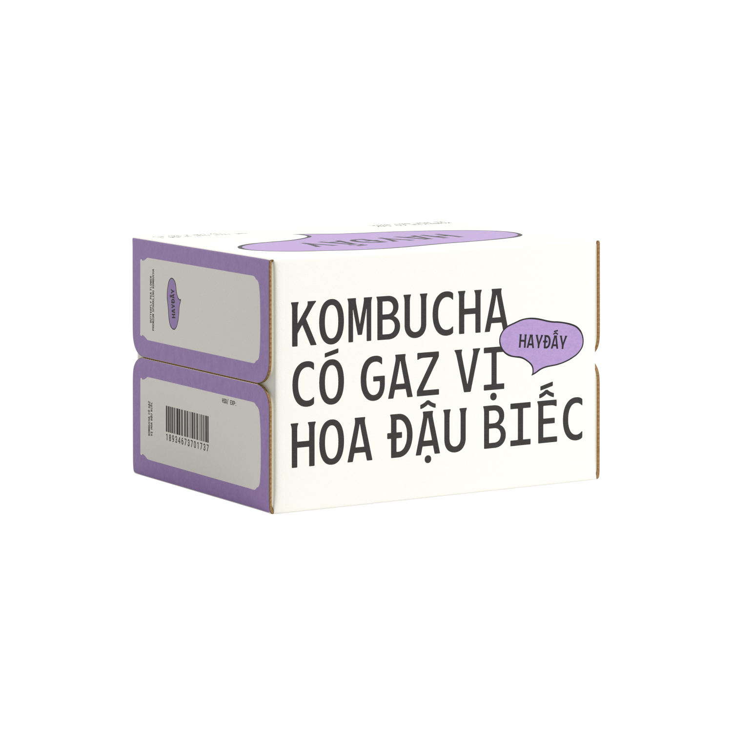 Kombucha Có Gaz HAYĐẤY Vị Hoa Đậu Biếc 320ml