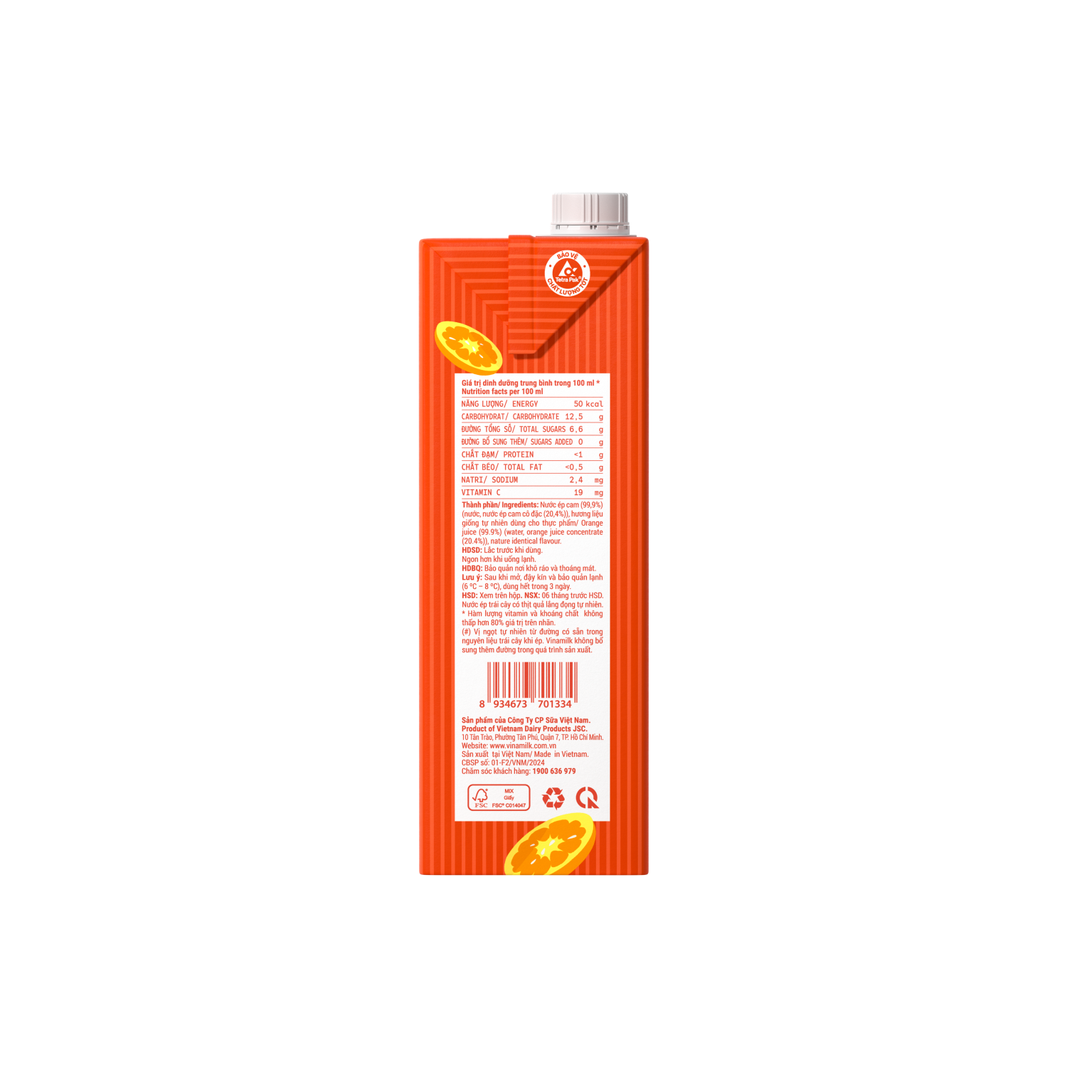 Nước ép Vinamilk Cam 1L