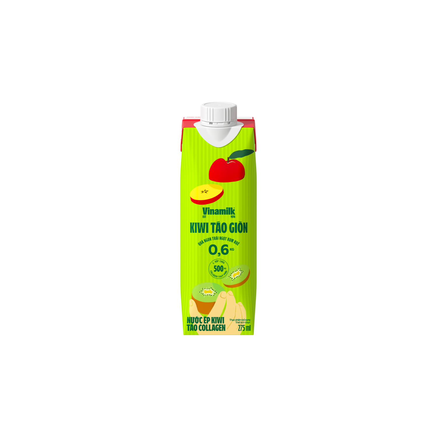 Fresh Juice Vinamilk Kiwi Apple with Collagen 275ml Carton of 12 Boxes