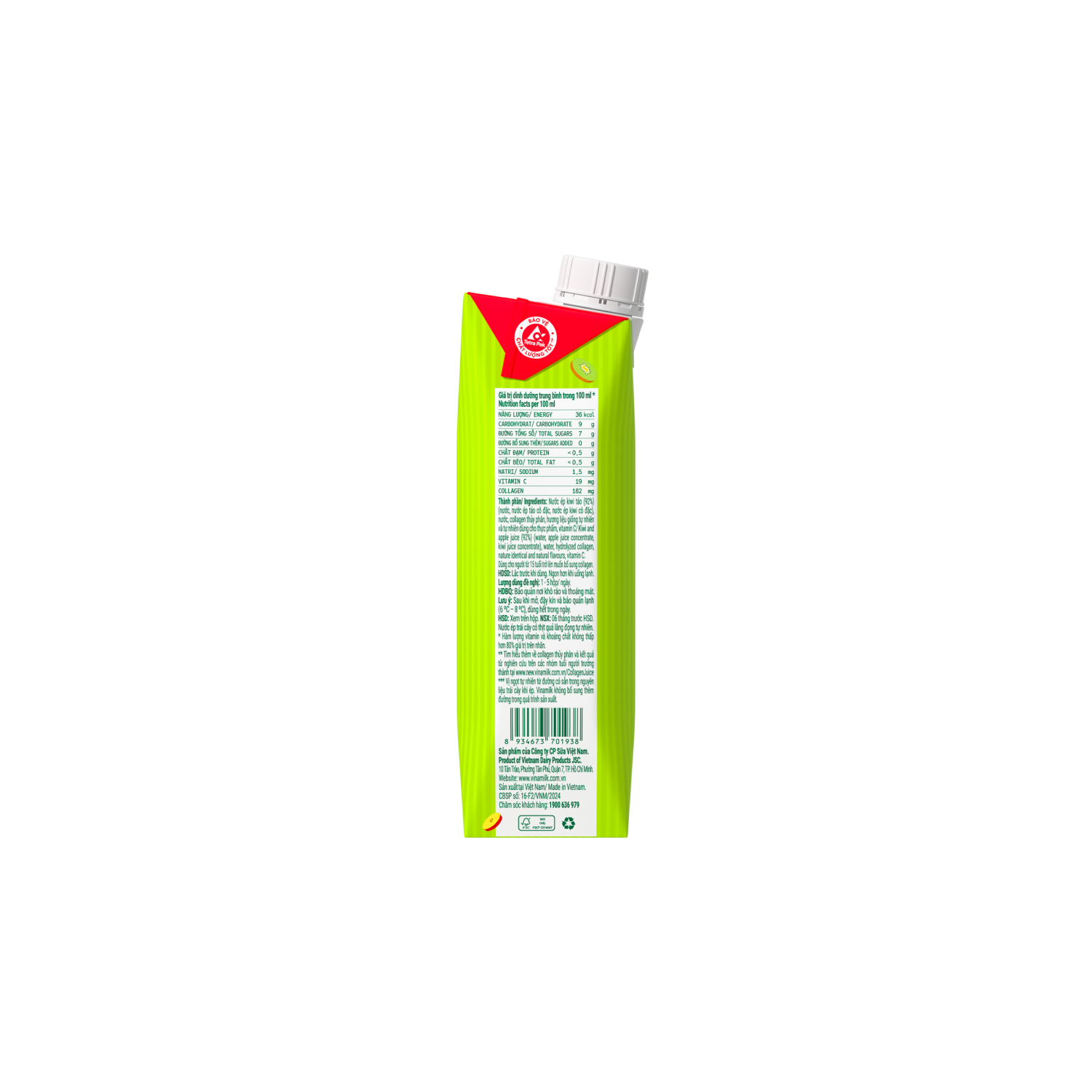 Fresh Juice Vinamilk Kiwi Apple with Collagen 275ml