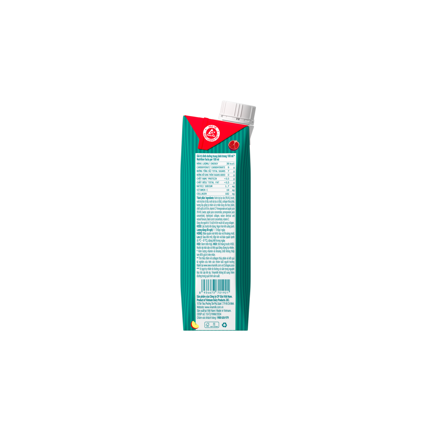 Fresh Juice Vinamilk Pomegranate Apple with Collagen 275ml