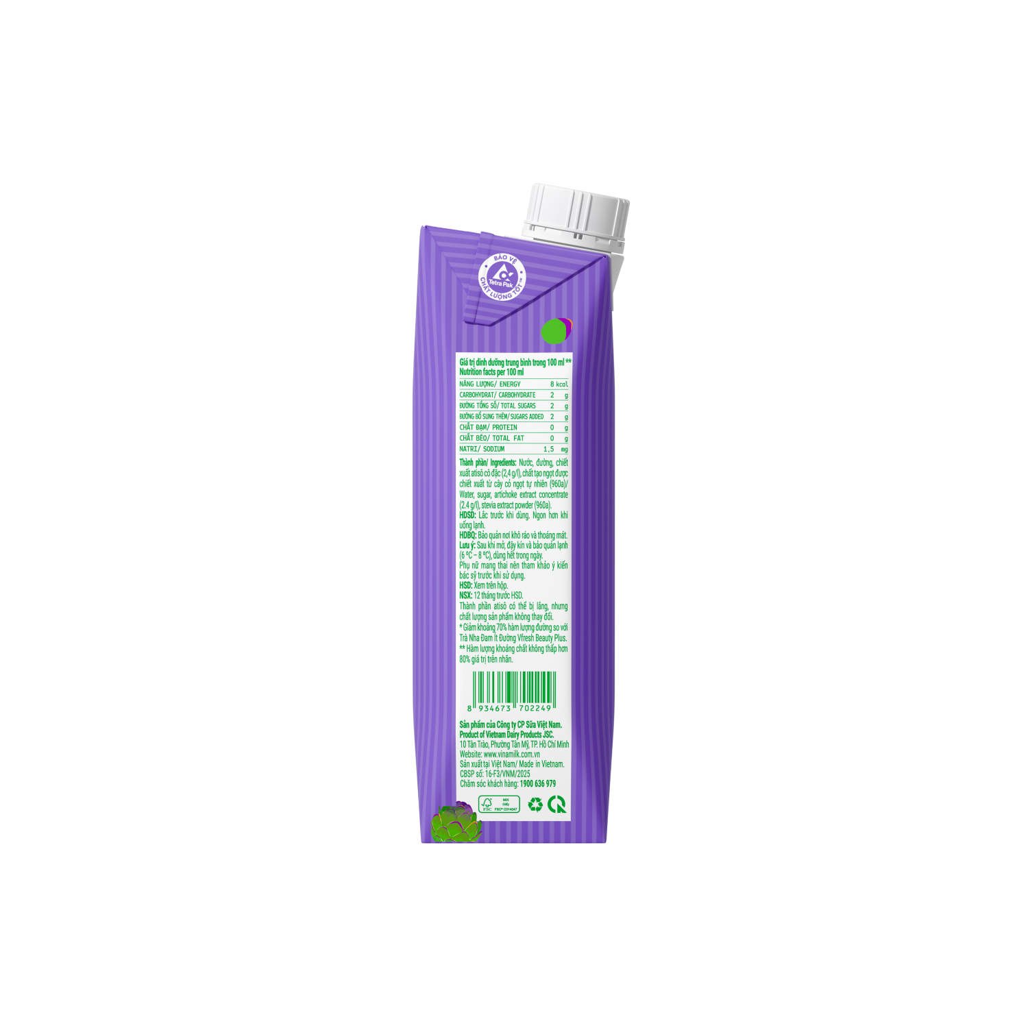 Trà Vinamilk Atisô Rất ít đường 300ml