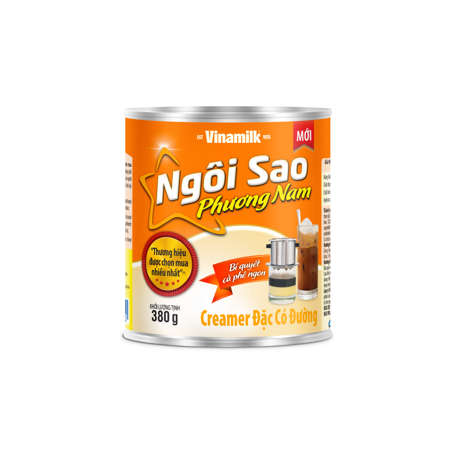 Creamer Đặc Ngôi Sao Phương Nam Nhãn Cam - Hộp thiếc 380g