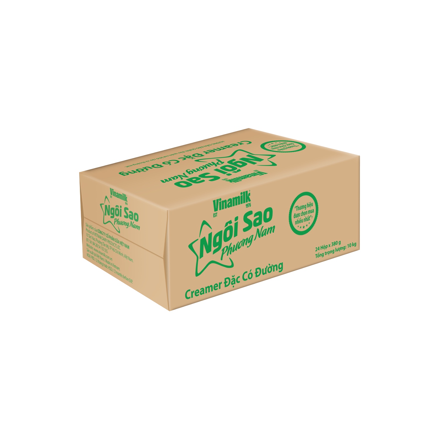 Creamer đặc Ngôi Sao Phương Nam Nhãn xanh lá 380g hộp giấy