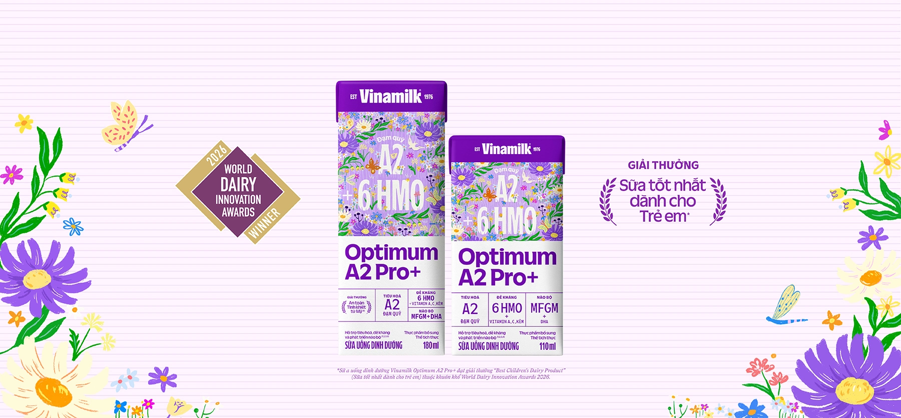 Optimum A2 Pro+ - Giải thưởng Sữa tốt nhất dành cho trẻ em tại WDIA 2026