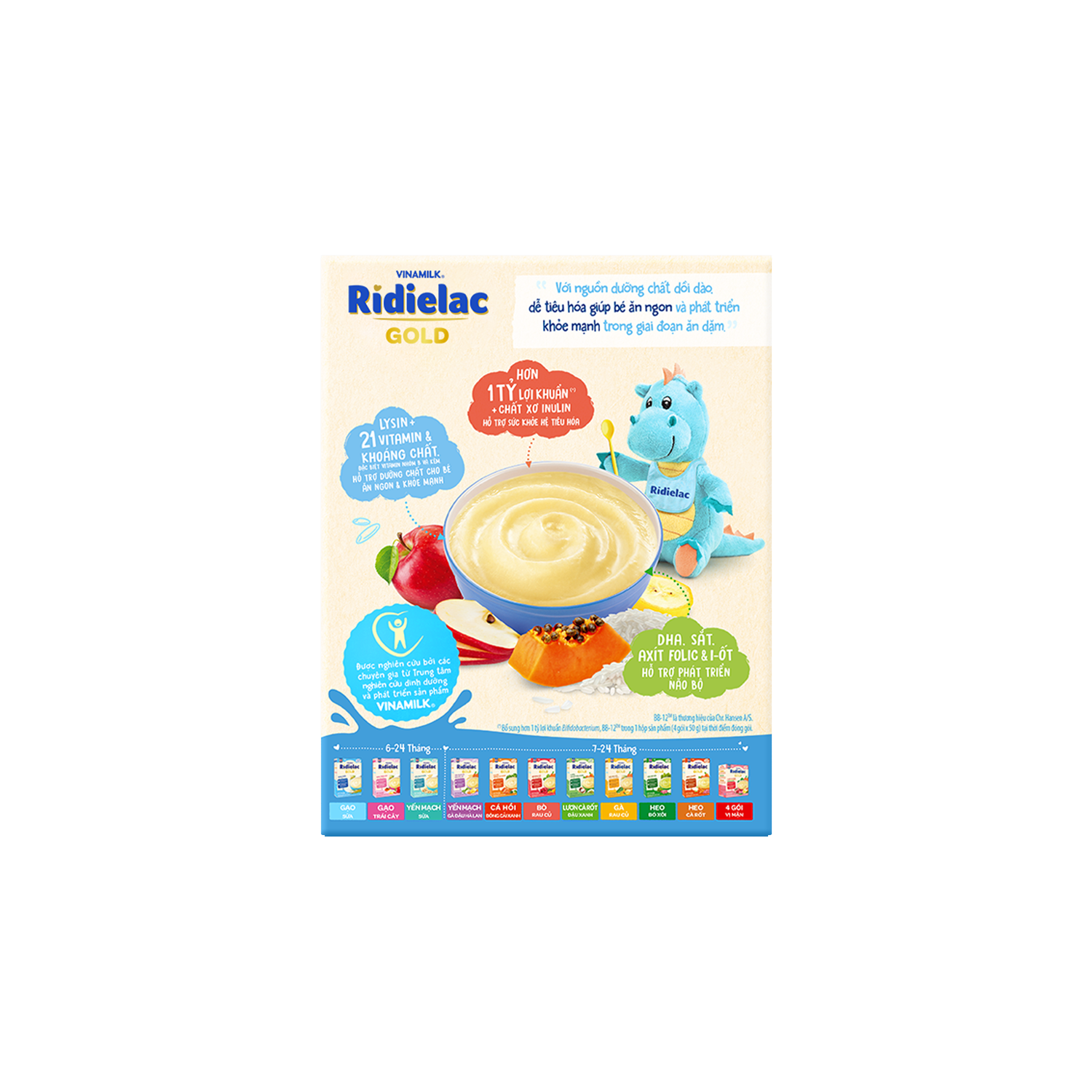 Bột ăn dặm Ridielac Gold 4 vị ngọt 200g