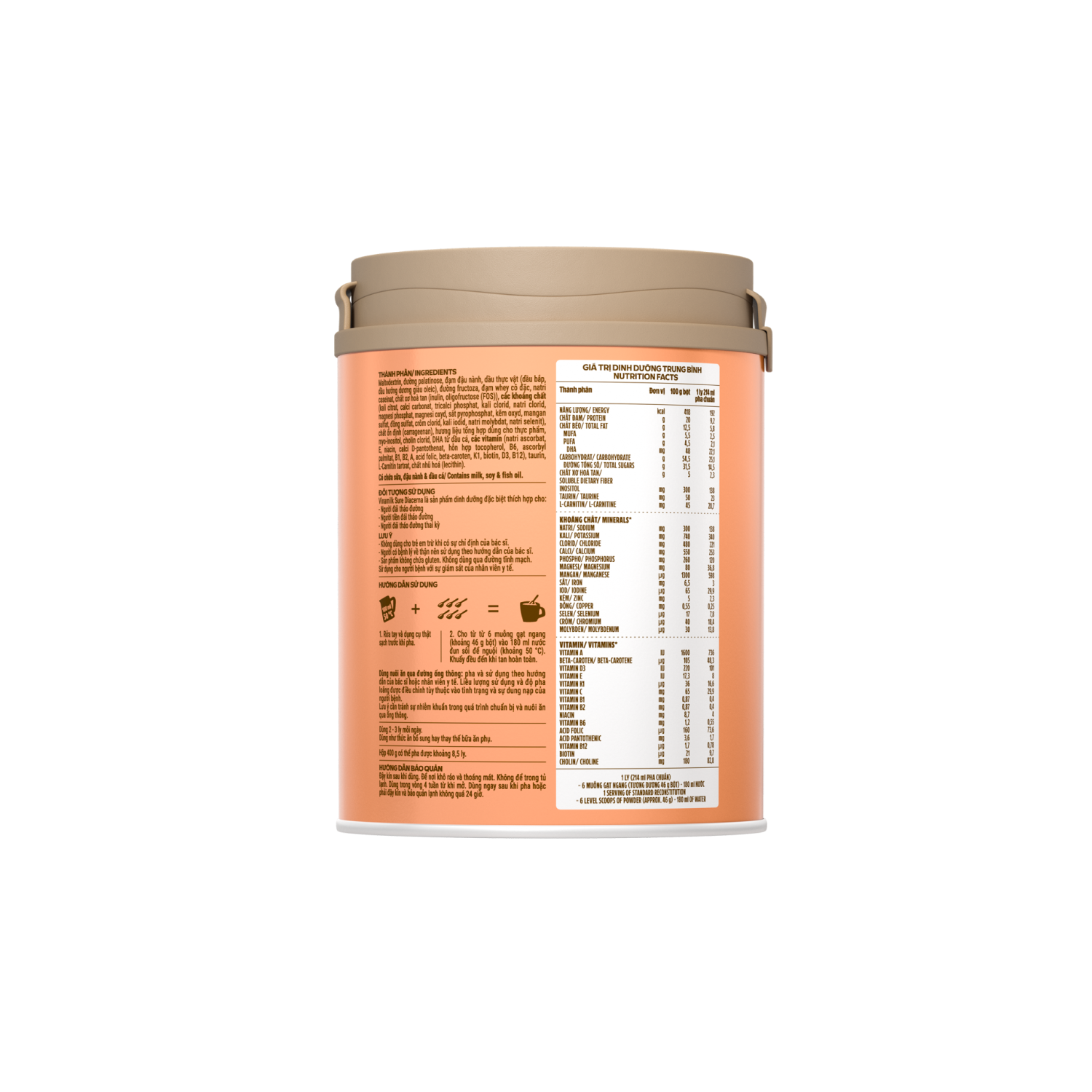 Sữa bột cho người tiểu đường Sure Diacerna 400g