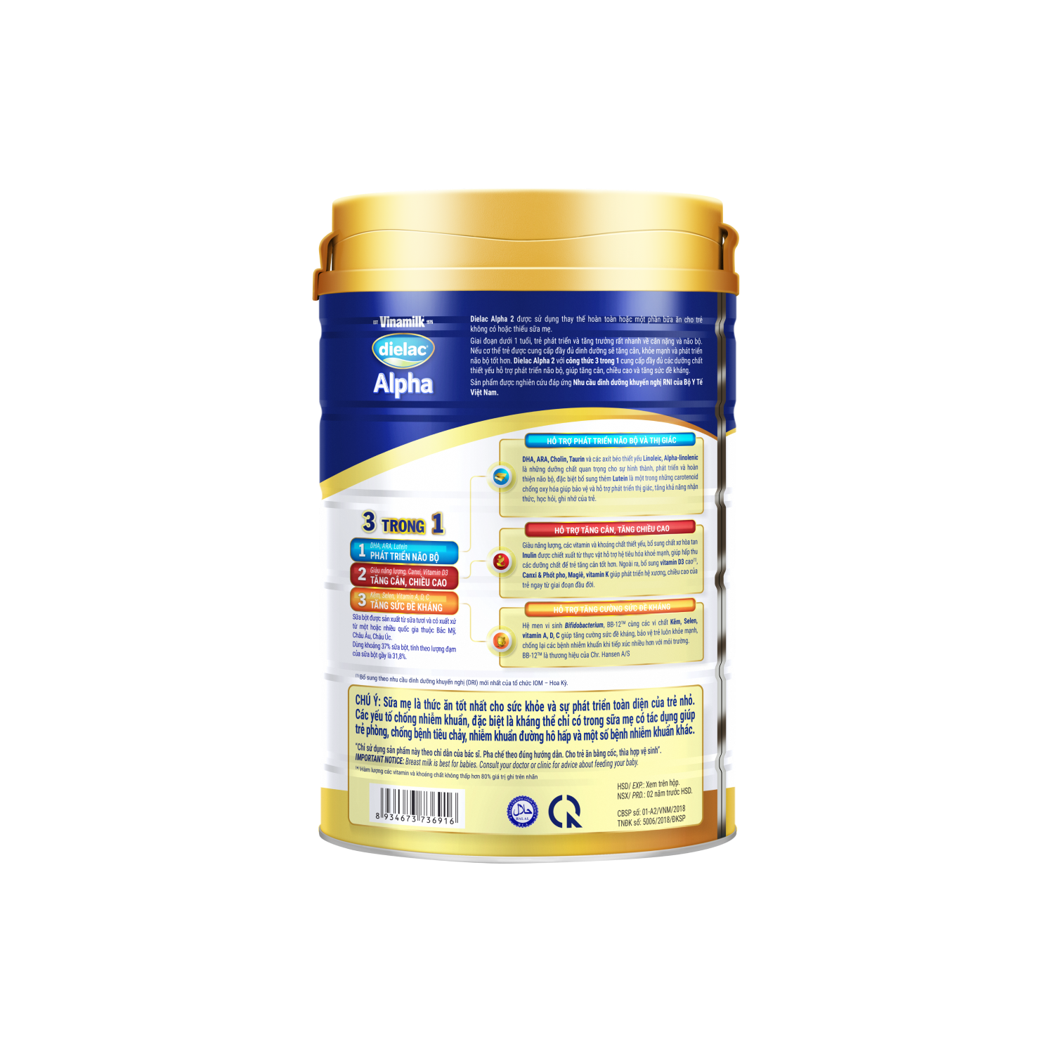 Sữa bột trẻ em Dielac Alpha 2 (6-12 tháng) 900g