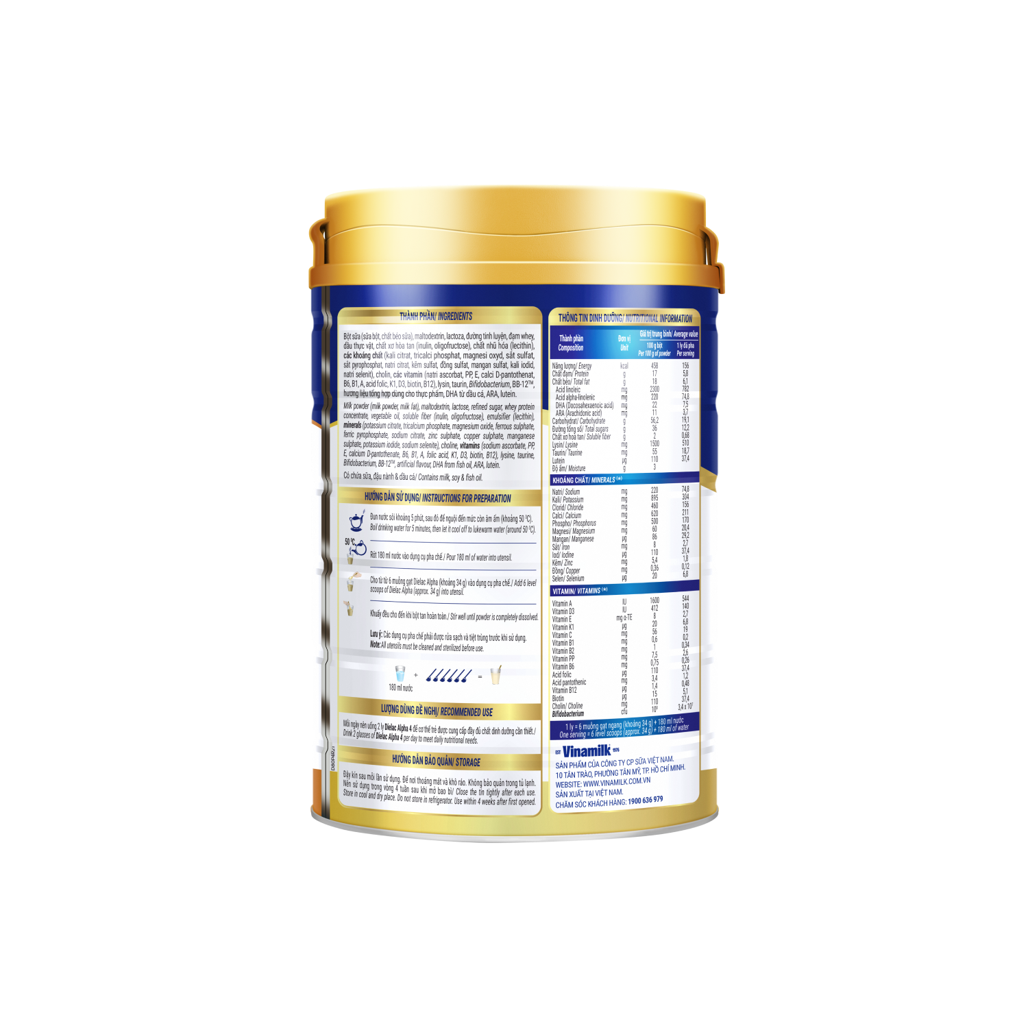 Sữa bột trẻ em Dielac Alpha 4 (2-6 tuổi) 900g