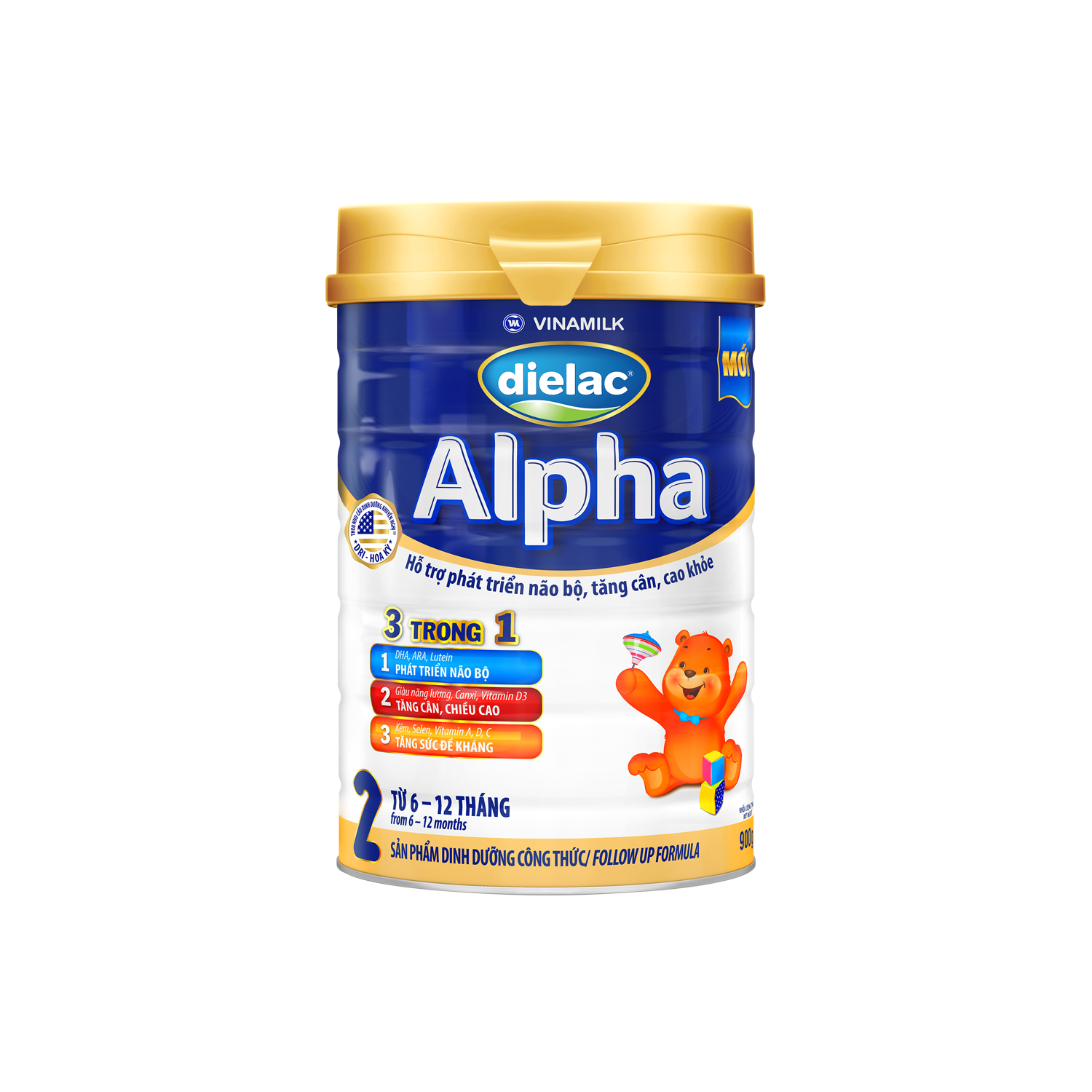 Sữa bột trẻ em Dielac Alpha 2 (6-12 tháng) 900g Lẻ 1 lon