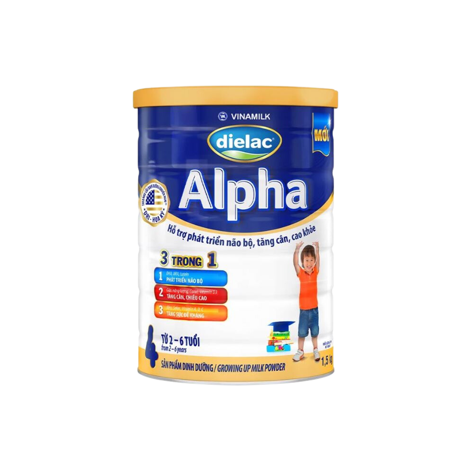 Sữa bột trẻ em Dielac Alpha 4 (2-6 tuổi) 1,5kg Lẻ 1 lon