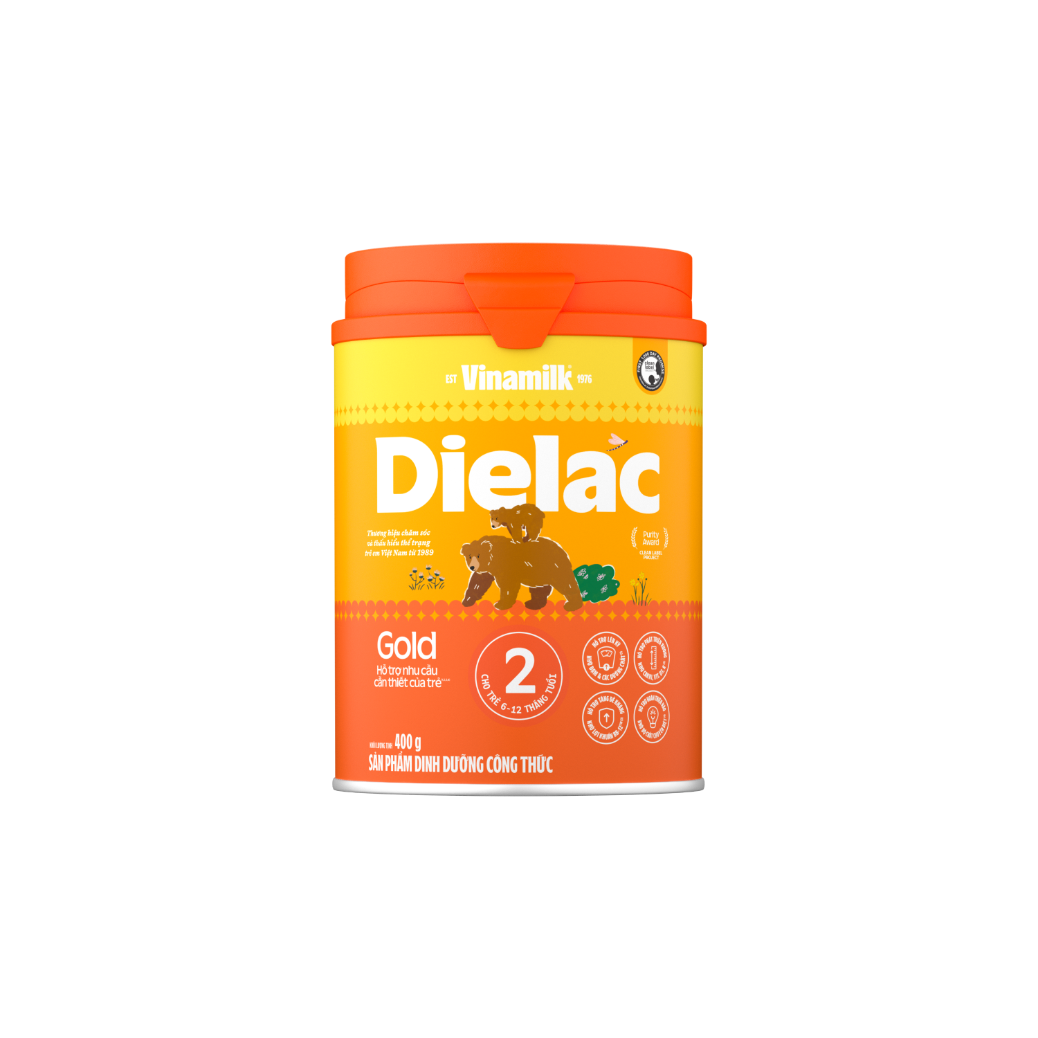 Sữa bột trẻ em Dielac Gold 2 (6-12 tháng) 400g Lẻ 1 lon