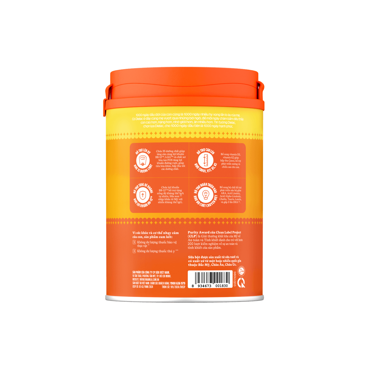 Sữa bột trẻ em Dielac Gold 3 (1-2 tuổi) 850g