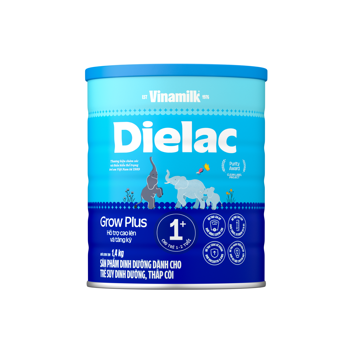 Sữa bột trẻ em Dielac Grow Plus 1+ (1-2 tuổi) 1,4kg Lẻ 1 lon
