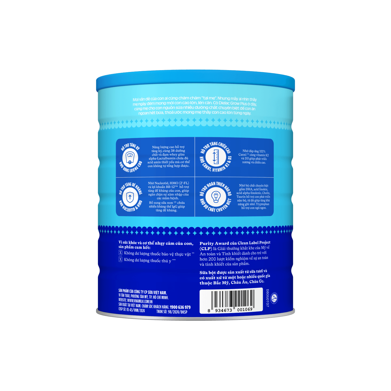 Sữa bột trẻ em Dielac Grow Plus 1+ (1-2 tuổi) 1,4kg