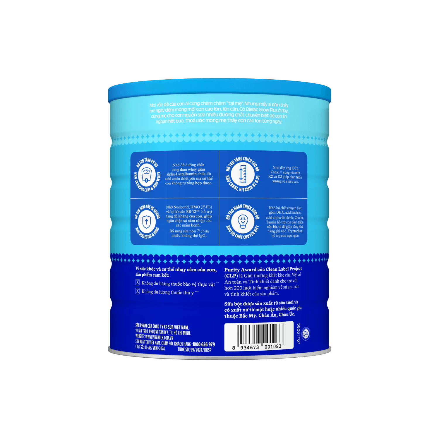 Sữa bột trẻ em Dielac Grow Plus 2+ (2-10 tuổi) 1,4kg