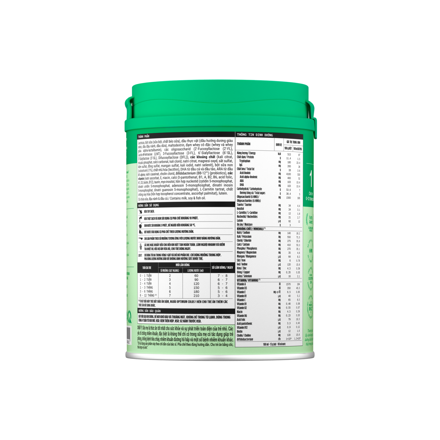 Sữa bột trẻ em Optimum Colos 1 (0-12 tháng) 800g