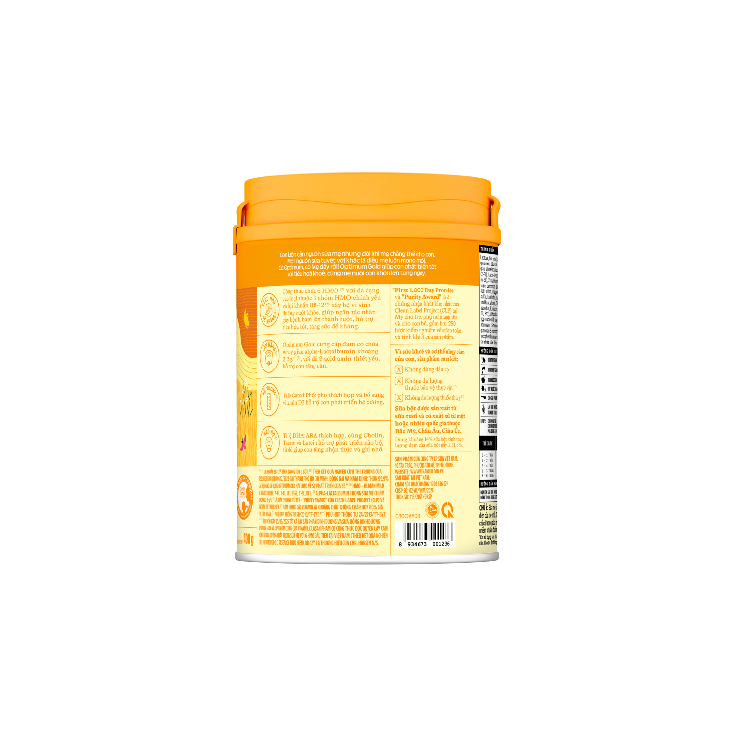 Sữa bột trẻ em Optimum Gold 1 (0-6 tháng) 400g