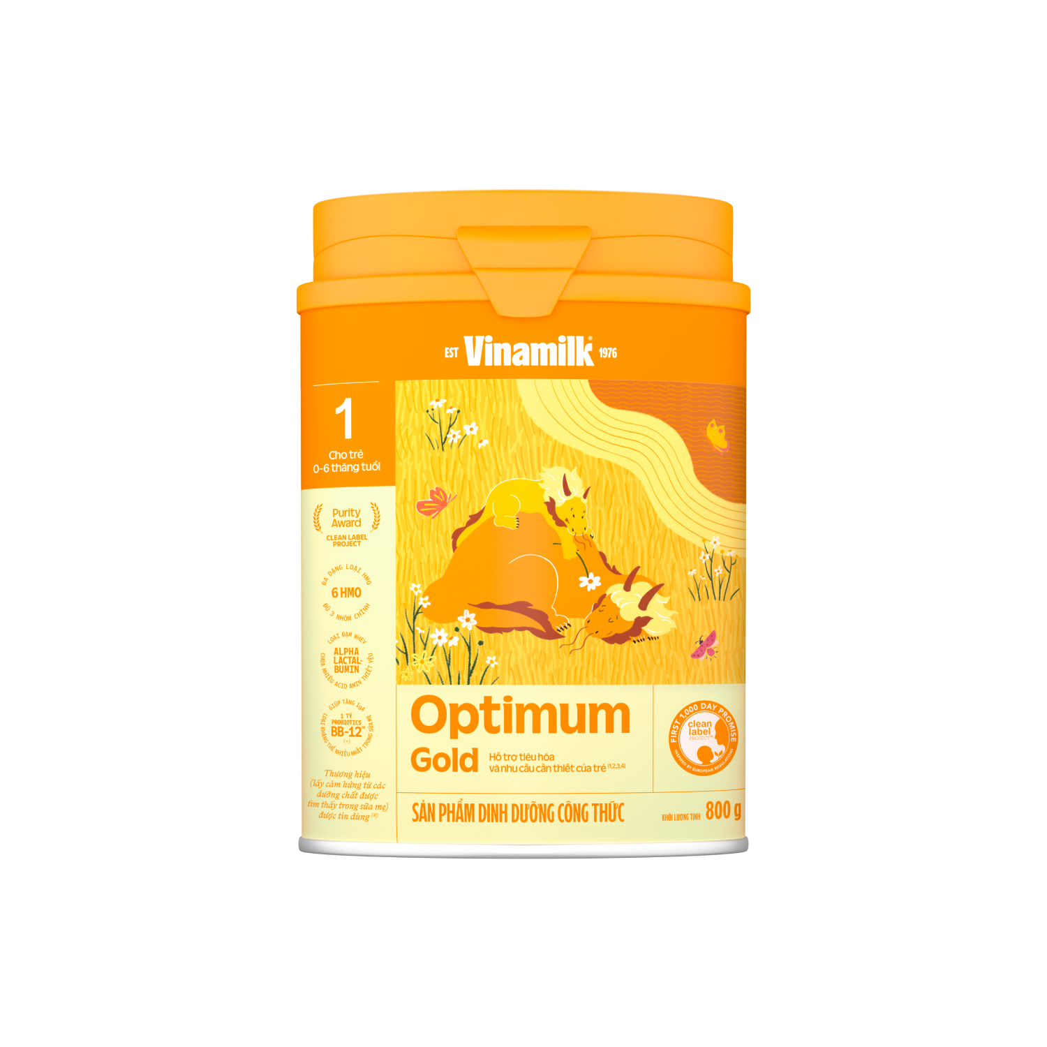 Sữa bột trẻ em Optimum Gold 1 (0-6 tháng) 800g