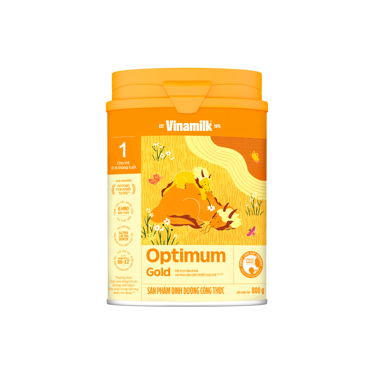 Sữa bột trẻ em Optimum Gold 1 (0-6 tháng) 800g