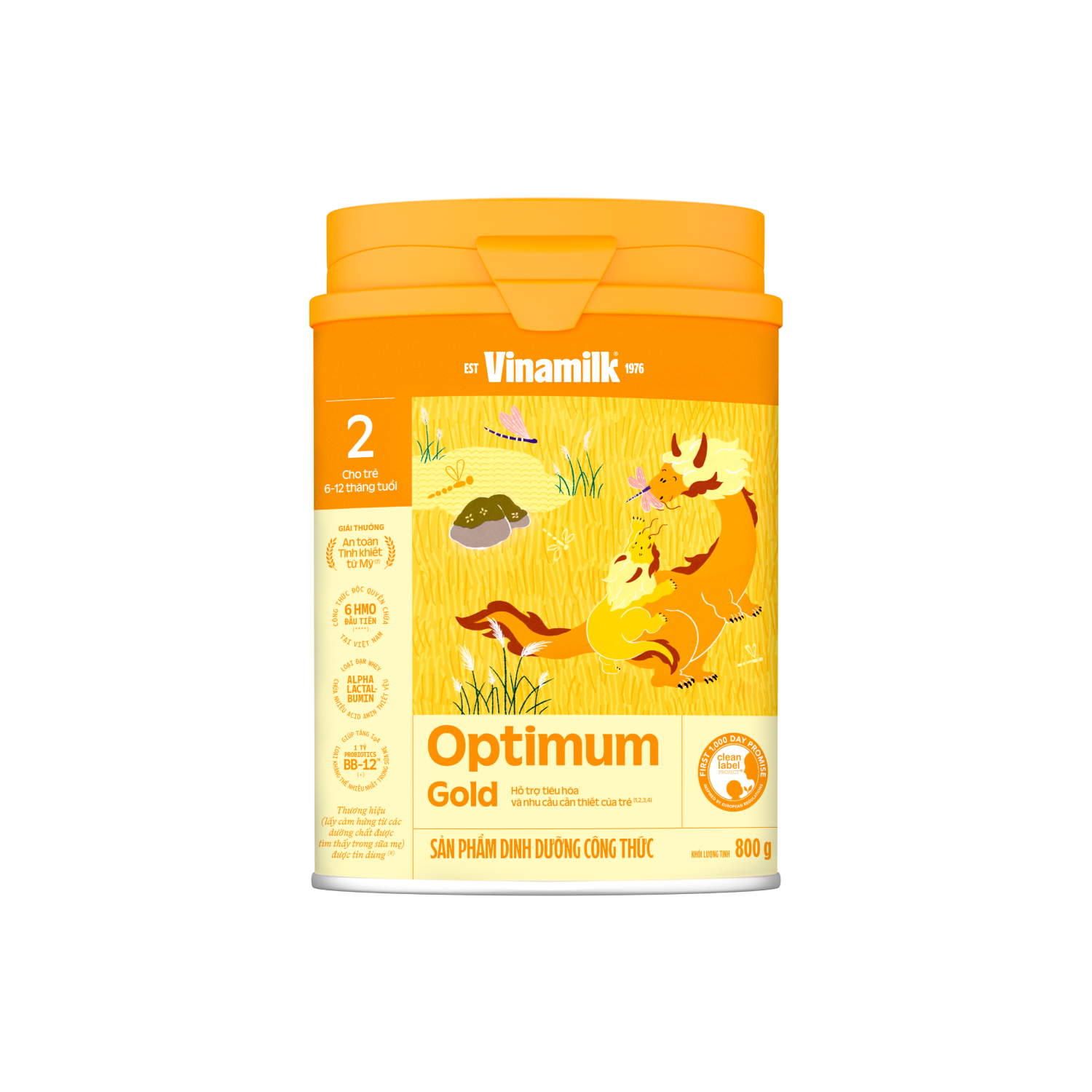 Sữa bột trẻ em Optimum Gold 2 (6-12 tháng) 800g