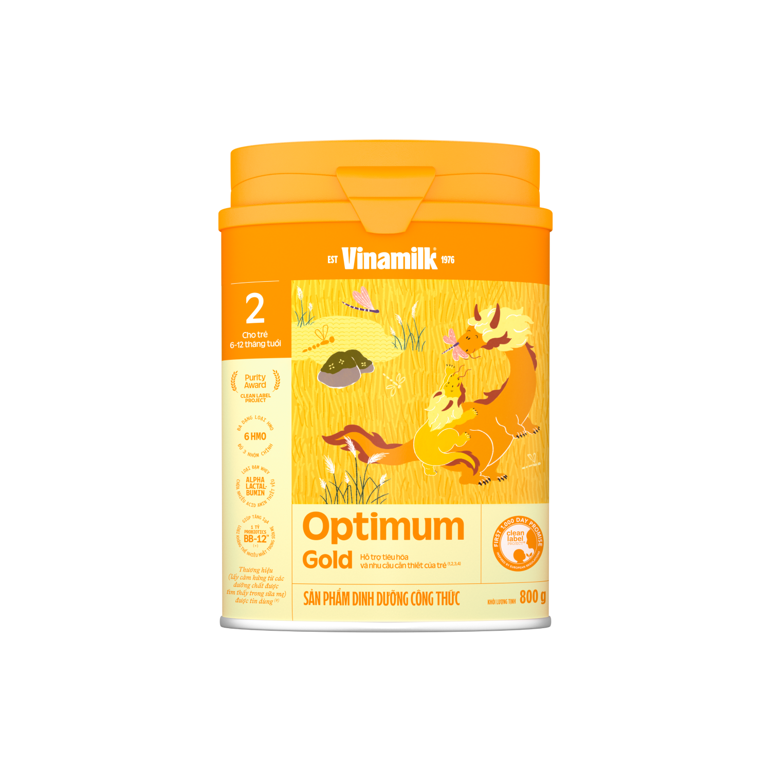 Sữa bột trẻ em Optimum Gold 2 (6-12 tháng) 800g