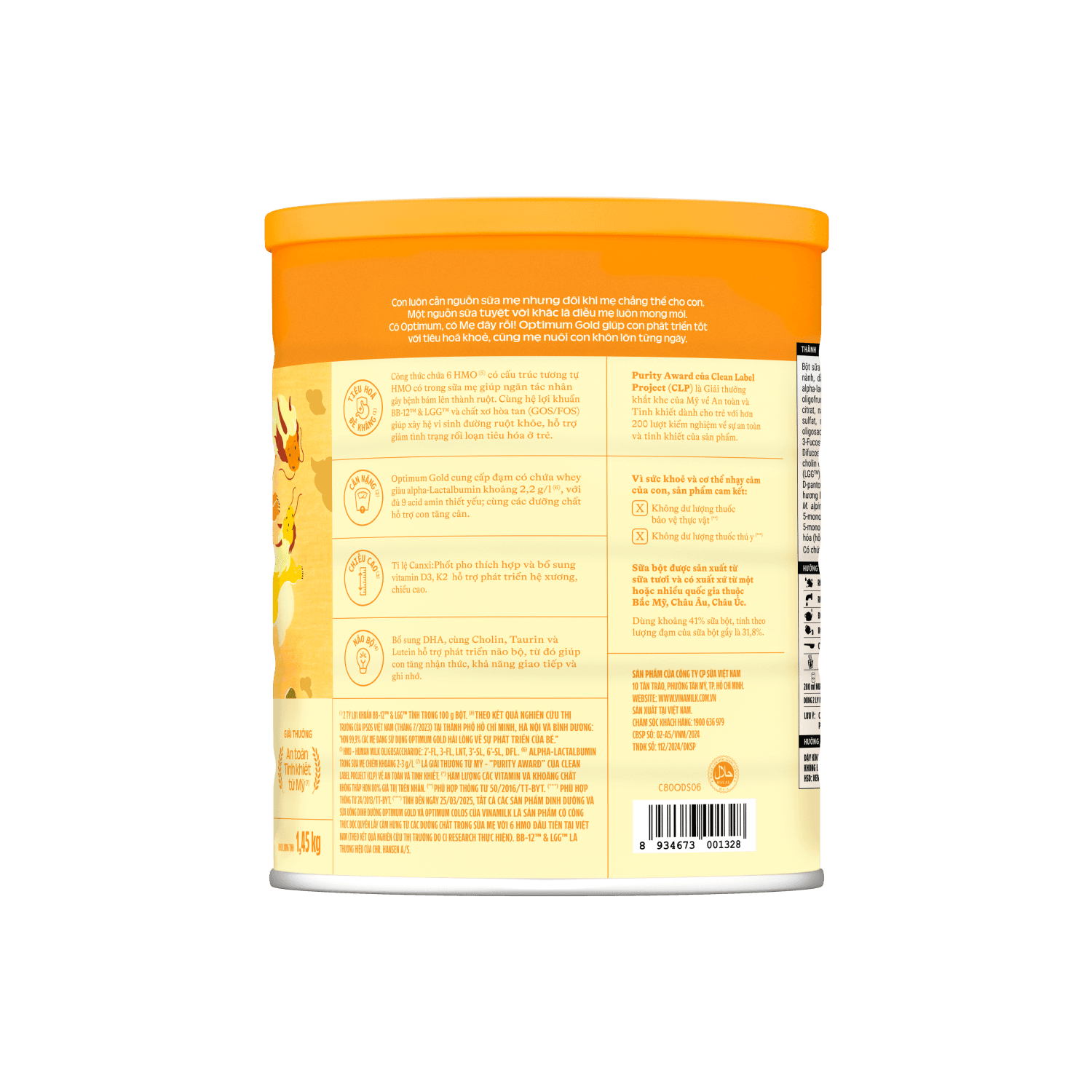 Sữa bột trẻ em Optimum Gold 4 (2-6 tuổi) 1,45kg