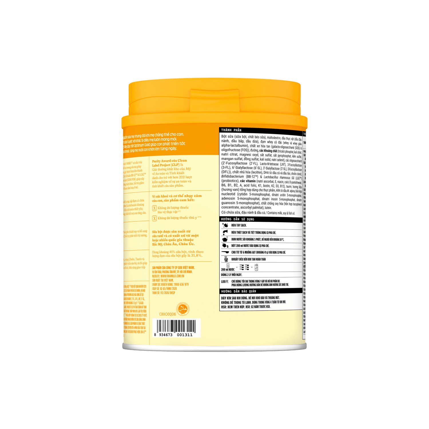 Sữa bột trẻ em Optimum Gold 4 (2-6 tuổi) 850g