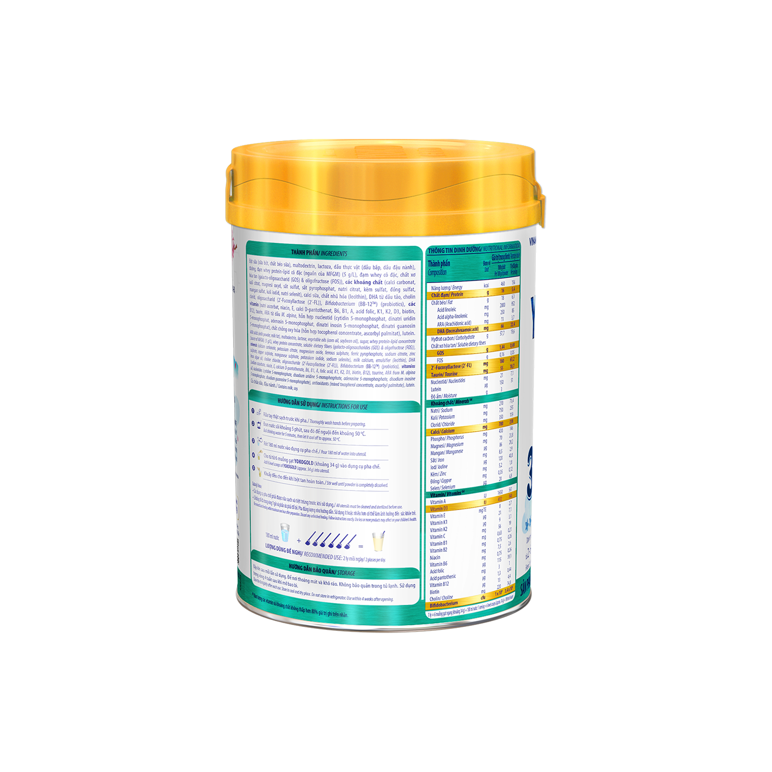Sữa bột trẻ em YokoGold 3 (2-6 tuổi) 850g