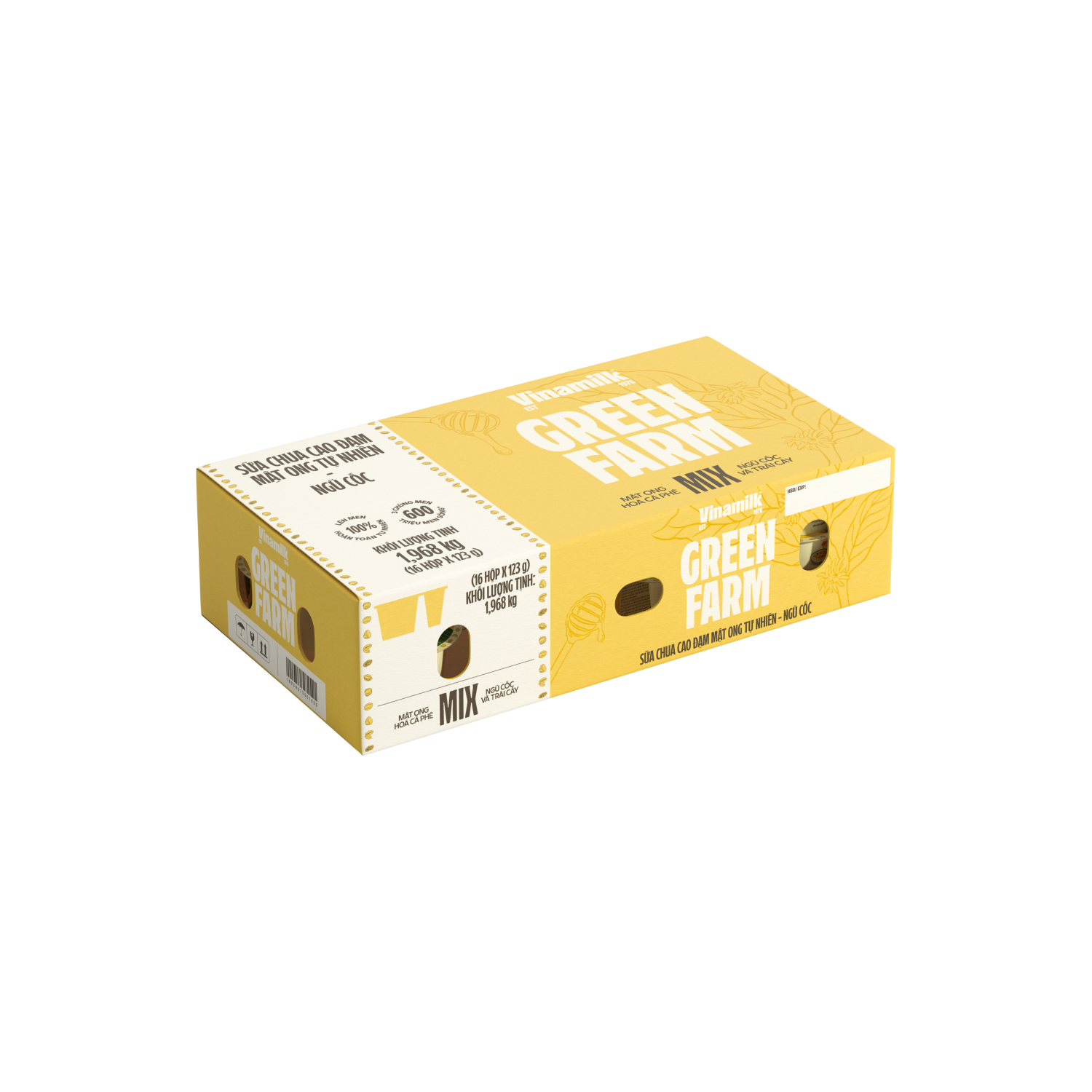 Sữa chua ăn Green Farm Cao đạm mật ong tự nhiên ngũ cốc 123g