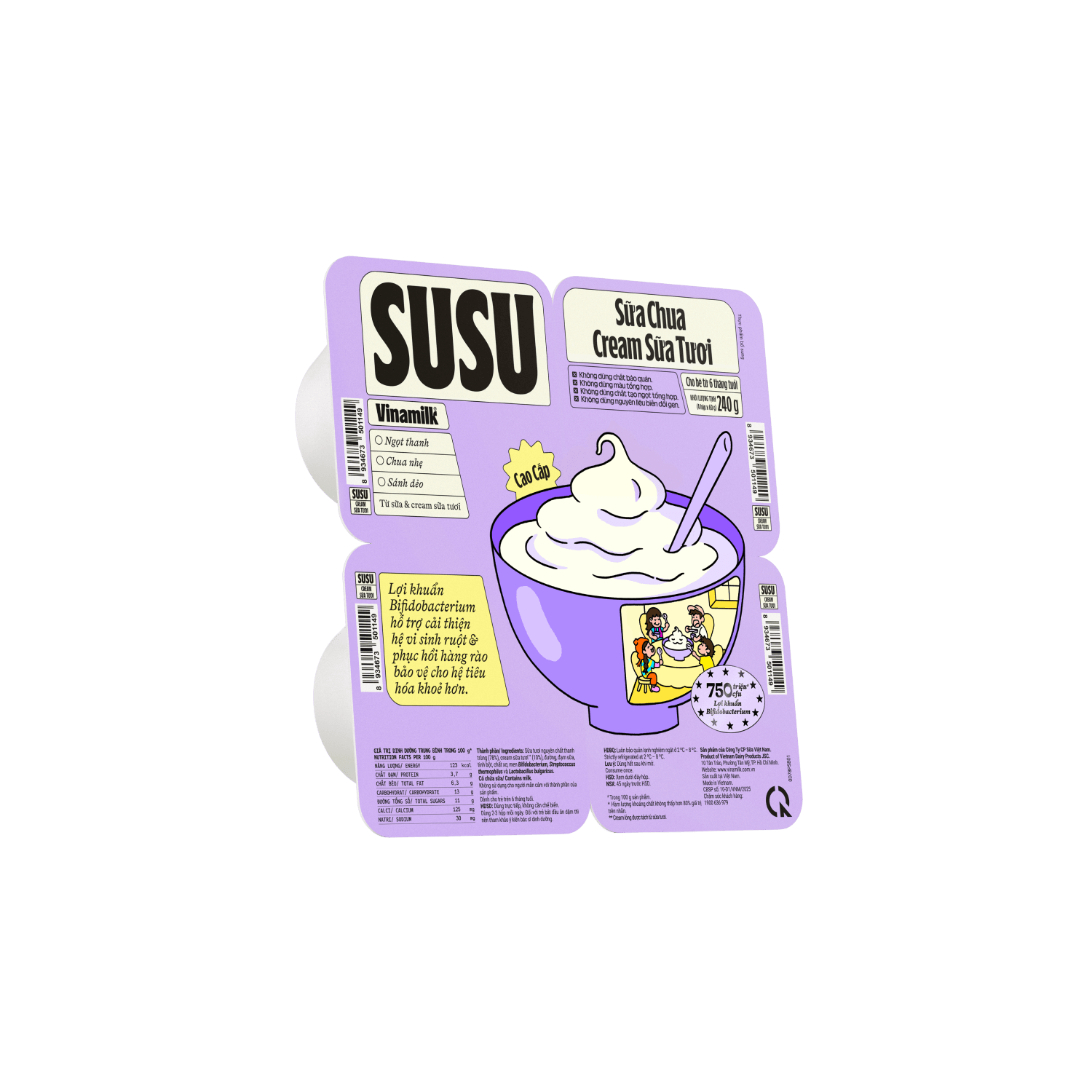 Sữa chua ăn SuSu Cream sữa tươi 60g