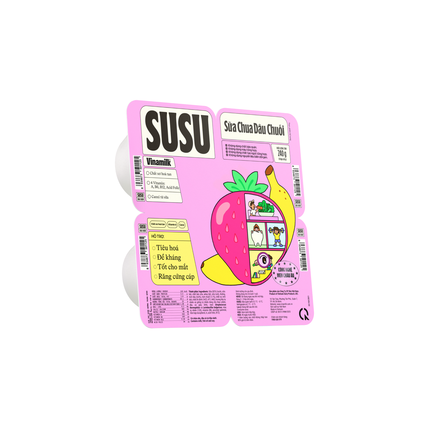 Sữa chua ăn SuSu Dâu Chuối 60g