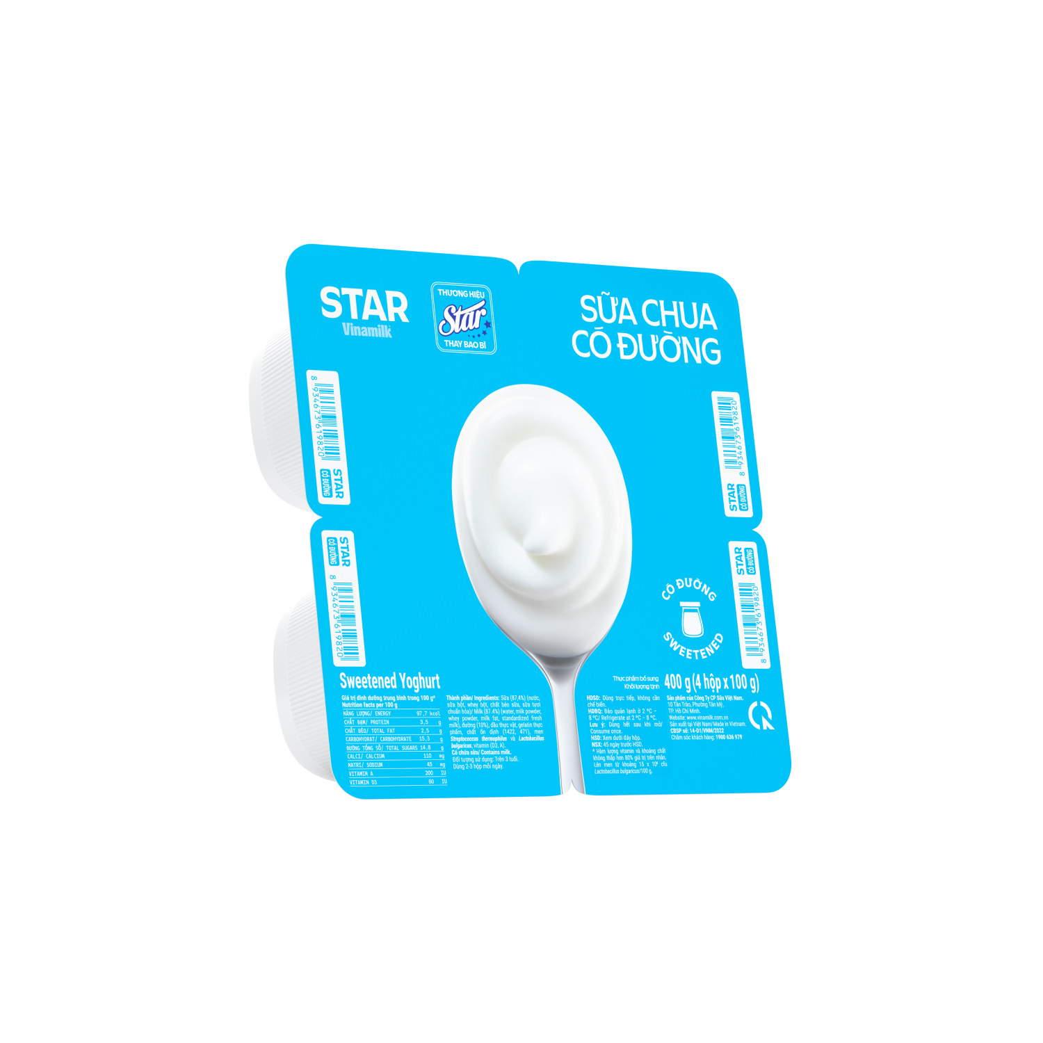 Sữa chua ăn Vinamilk Star Có Đường 100g