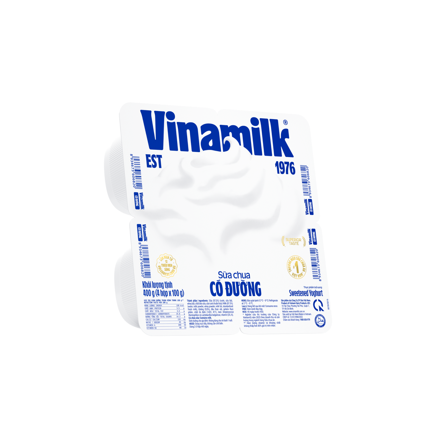 Sữa chua ăn Vinamilk Có Đường 100g