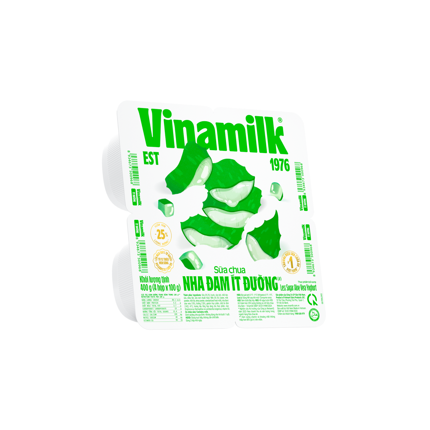 Sữa chua ăn Vinamilk Nha Đam ít đường 100g