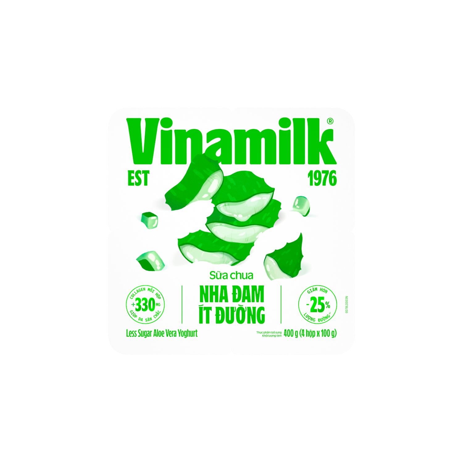 Sữa chua ăn Vinamilk Nha Đam ít đường + Collagen 100g Thùng 24 hộp