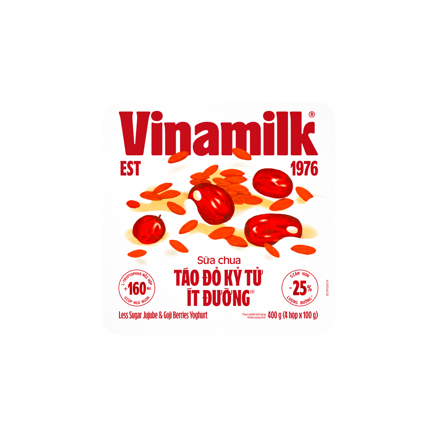 Sữa chua ăn Vinamilk Táo Đỏ Kỷ Tử ít đường 100g