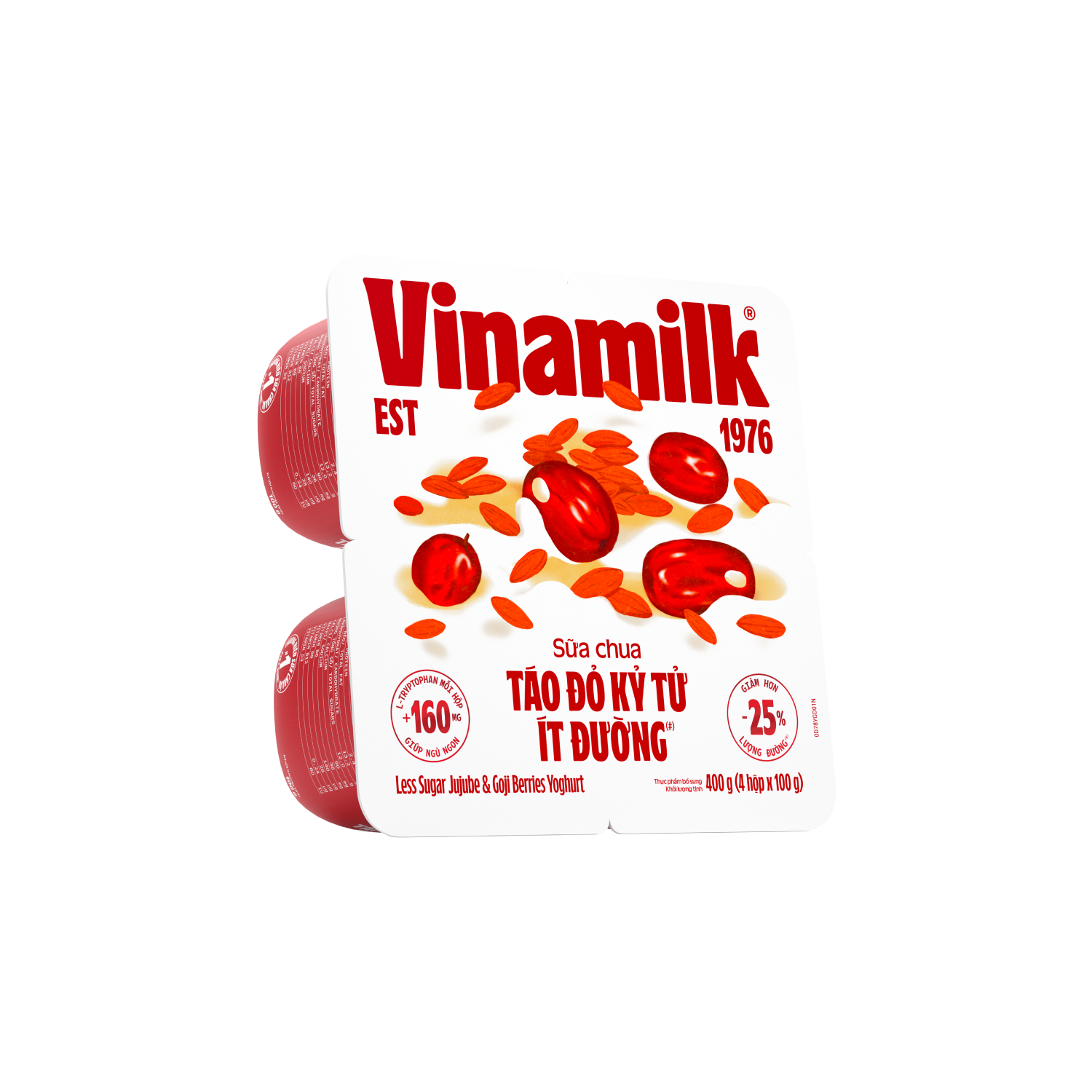 Sữa chua ăn Vinamilk Táo Đỏ Kỷ Tử ít đường 100g
