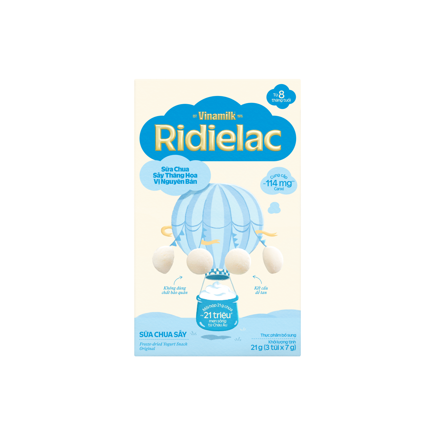 Sữa Chua Sấy Thăng Hoa Ridielac Vị Nguyên Bản 21g
