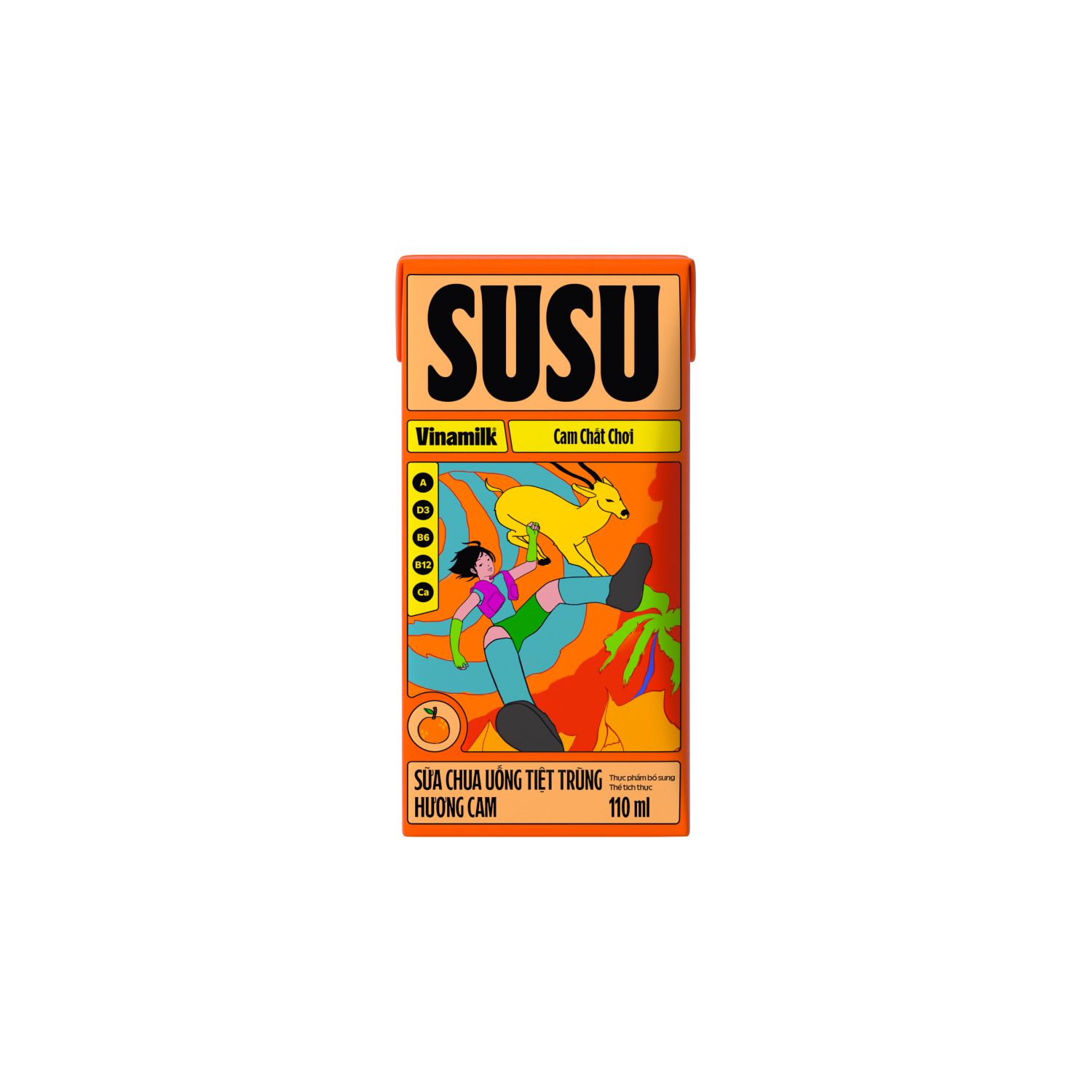 Sữa chua uống tiệt trùng SuSu Hương Cam 110ml Thùng 48 hộp