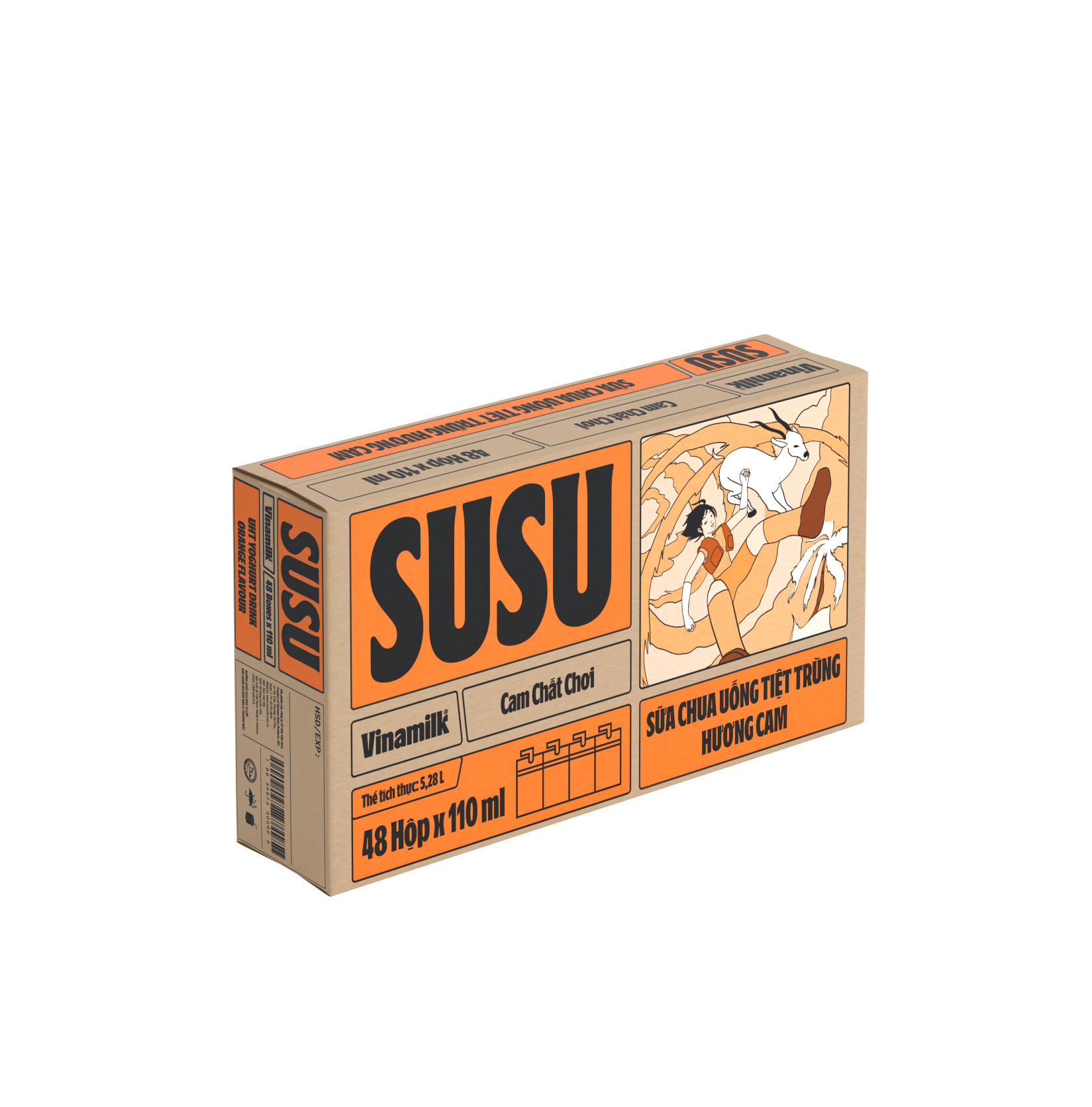 Sữa chua uống tiệt trùng SuSu Hương Cam 110ml