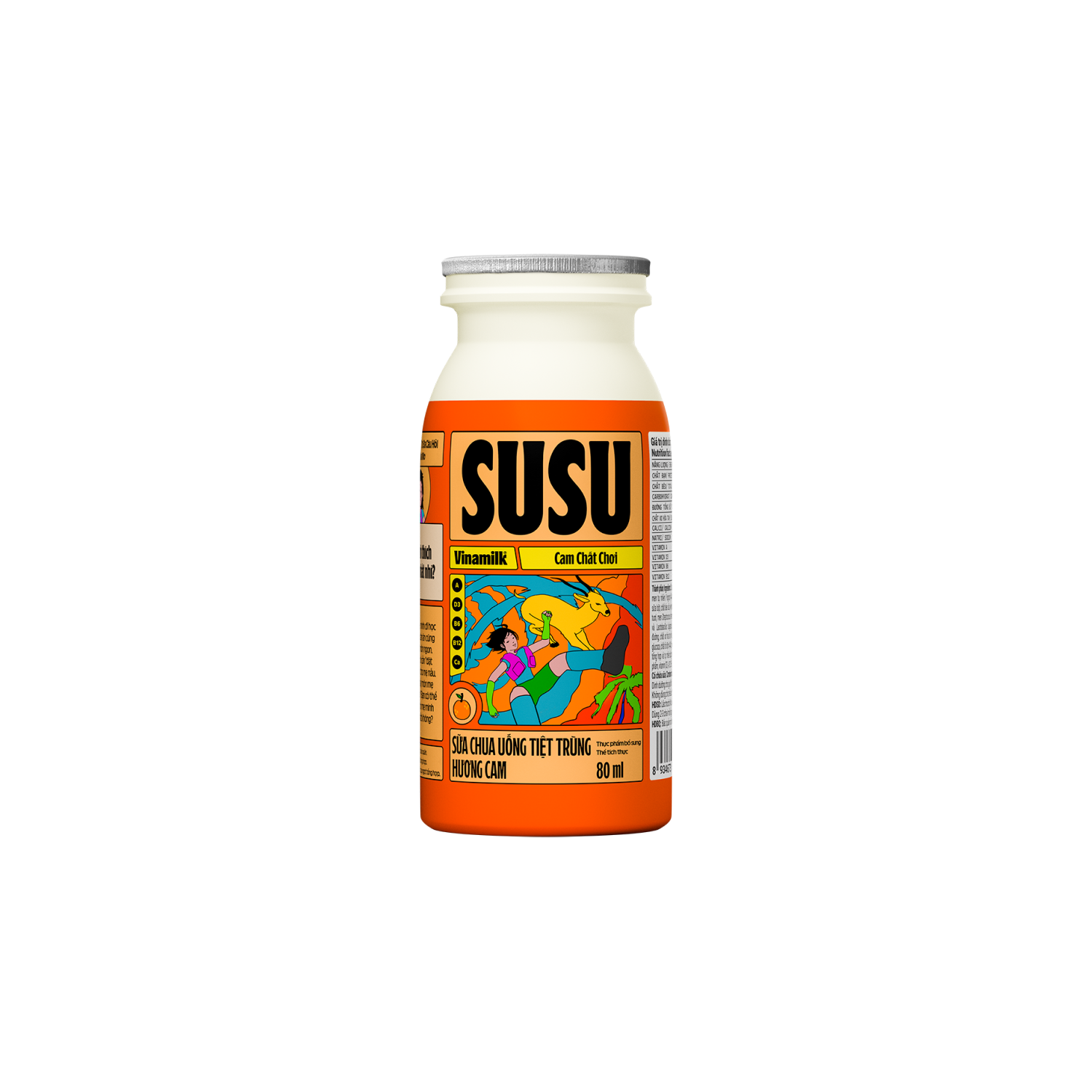 Sữa chua uống tiệt trùng SuSu Hương Cam 80ml Thùng 48 chai