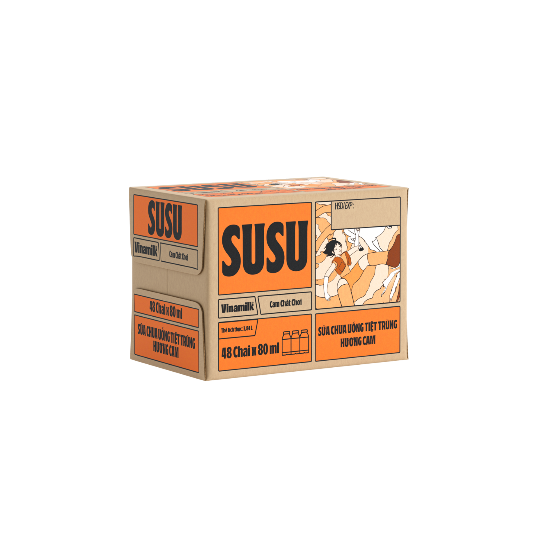 Sữa chua uống tiệt trùng SuSu Hương Cam 80ml