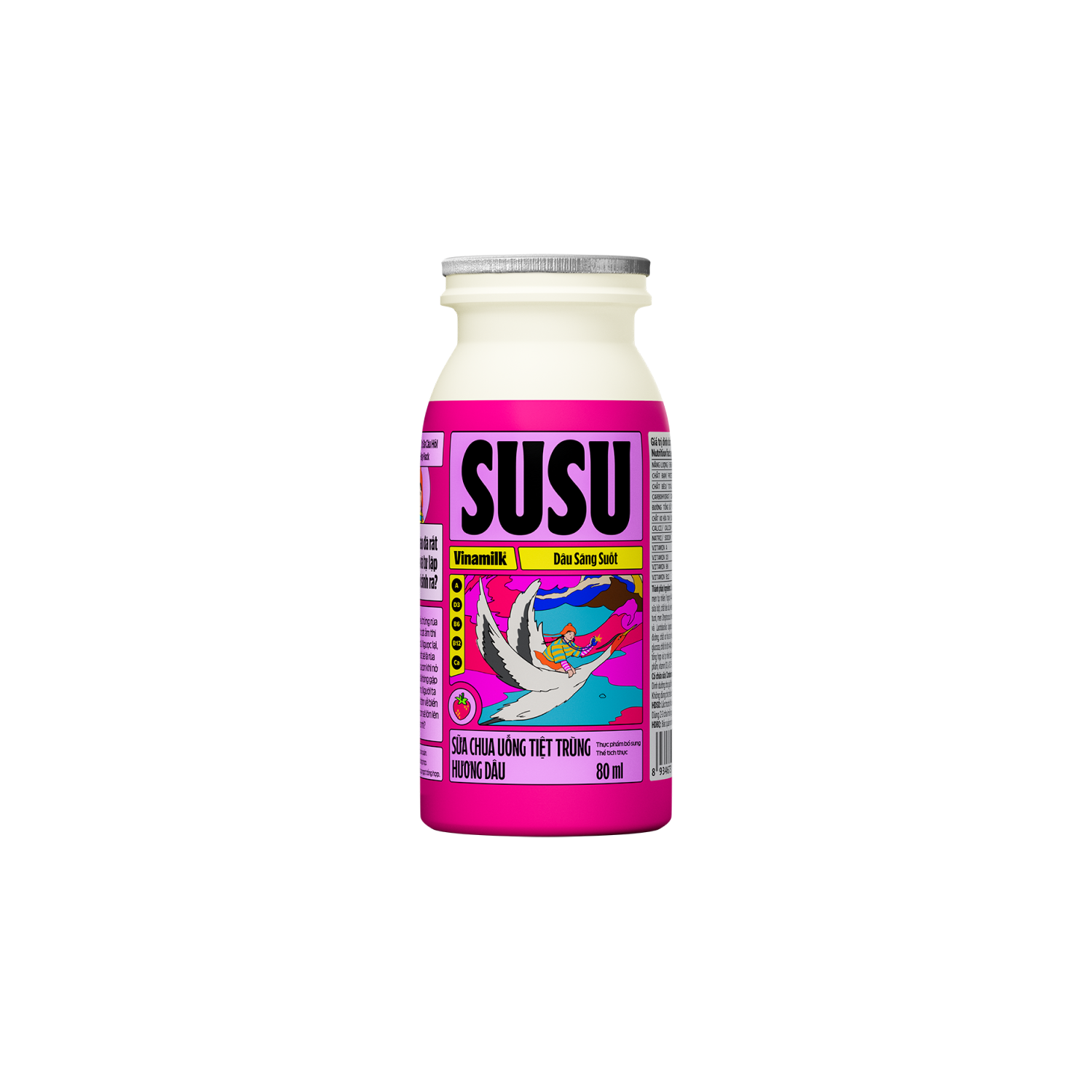 Sữa chua uống tiệt trùng SuSu Hương Dâu 80ml Thùng 48 chai