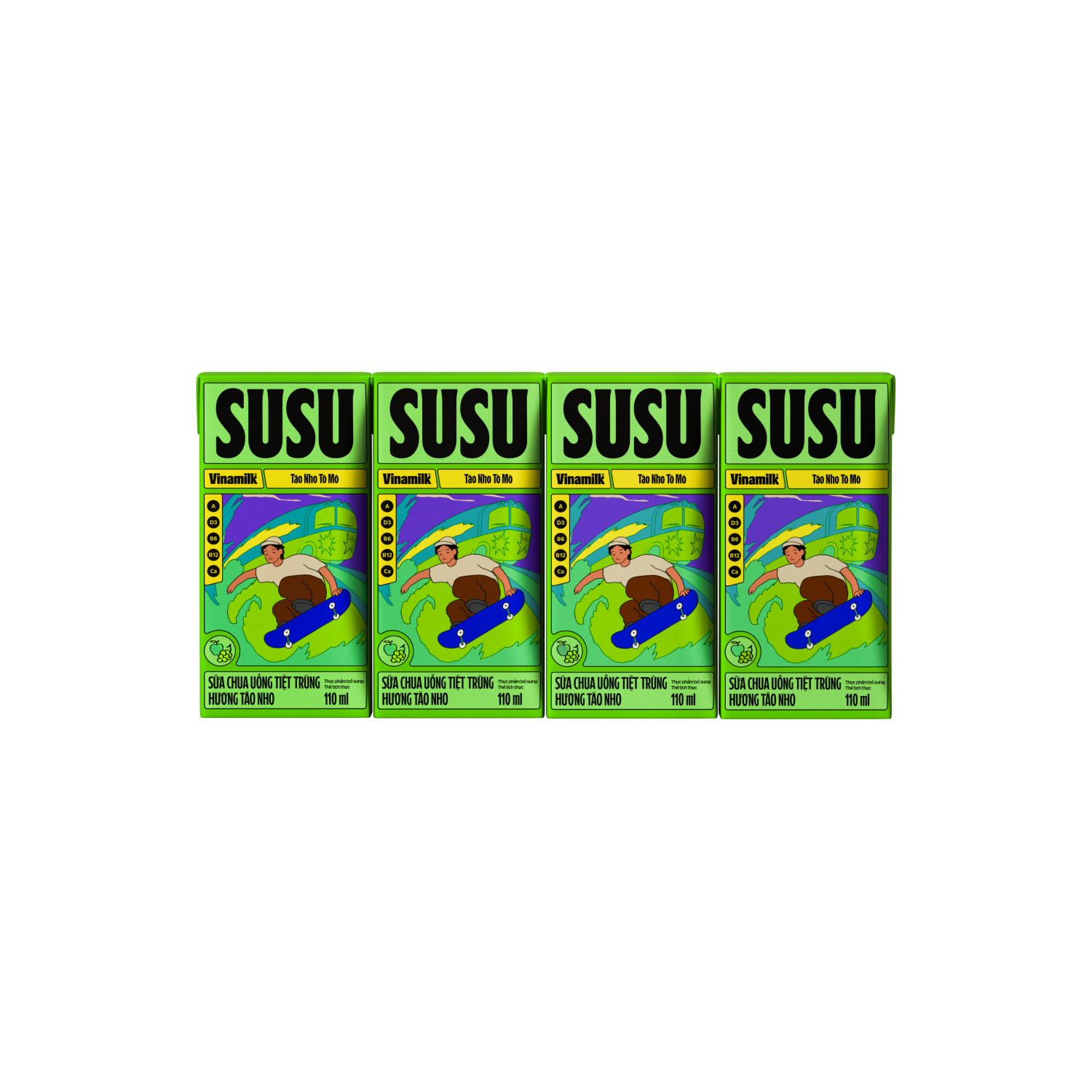 Sữa chua uống tiệt trùng SuSu Hương Táo Nho 110ml